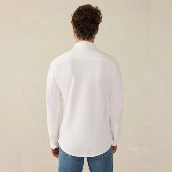 Faherty Sunwashed Knit Shirt, White - S - Picture 2 of 10